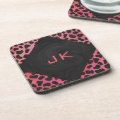 Monogram Dalmatian Black en Red Drankjes Onderzetter (Linkerzijde)