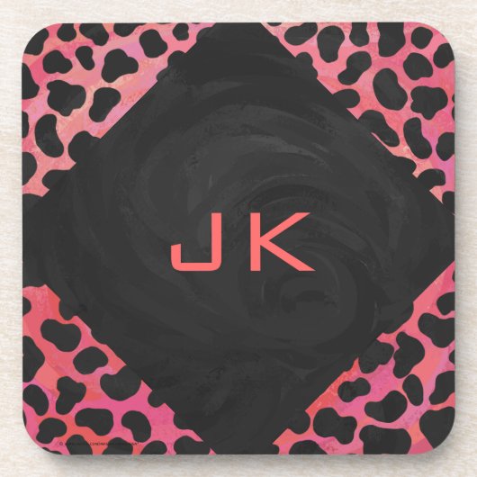 Monogram Dalmatian Black en Red Drankjes Onderzetter (Voorkant)