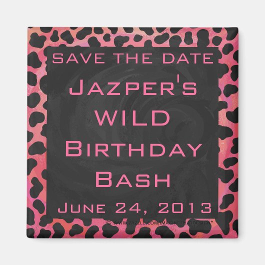 Monogram Dalmatian Black en Red Magneet (Voorkant)