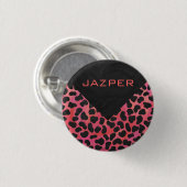 Monogram Dalmatian Black en Red Ronde Button 3,2 Cm (Voorkant /achterkant)