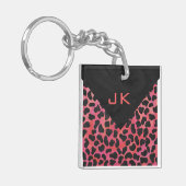 Monogram Dalmatian Black en Red Sleutelhanger (Voorkant Links)