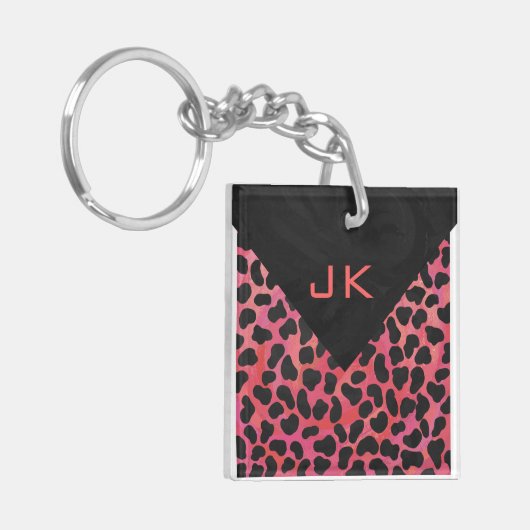 Monogram Dalmatian Black en Red Sleutelhanger (Voorkant Links)