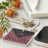 Monogram Dalmatian Black en Red Sleutelhanger (Voorkant Rechts)