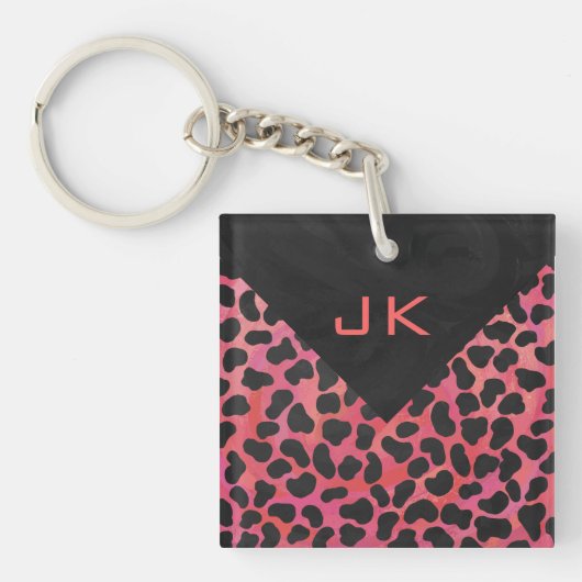 Monogram Dalmatian Black en Red Sleutelhanger (Voorkant)
