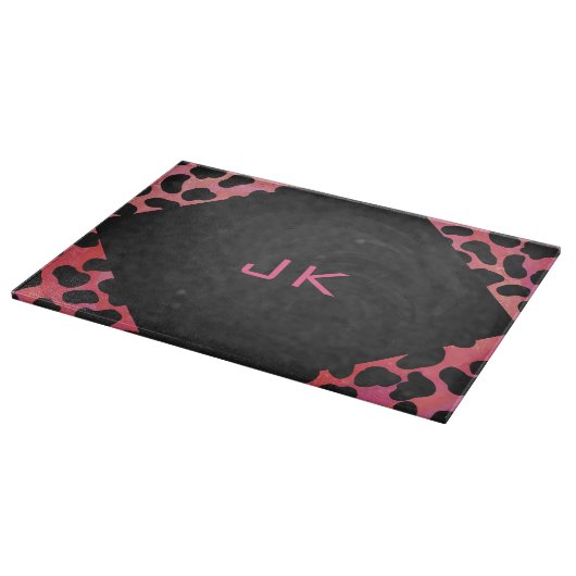 Monogram Dalmatian Black en Red Snijplank (Hoek)