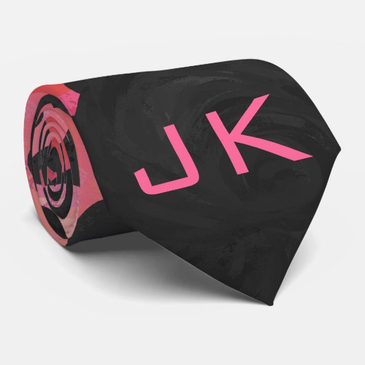 Monogram Dalmatian Black en Red Stropdas (Opgerold)