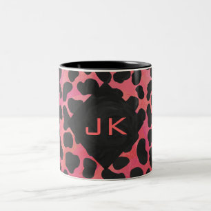 Monogram Dalmatian Black en Red Tweekleurige Koffiemok