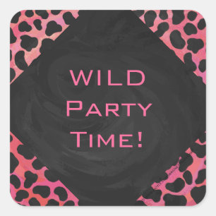 Monogram Dalmatian Black en Red Vierkante Sticker