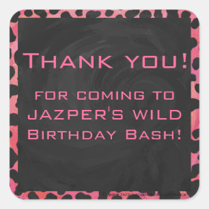 Monogram Dalmatian Black en Red Vierkante Sticker