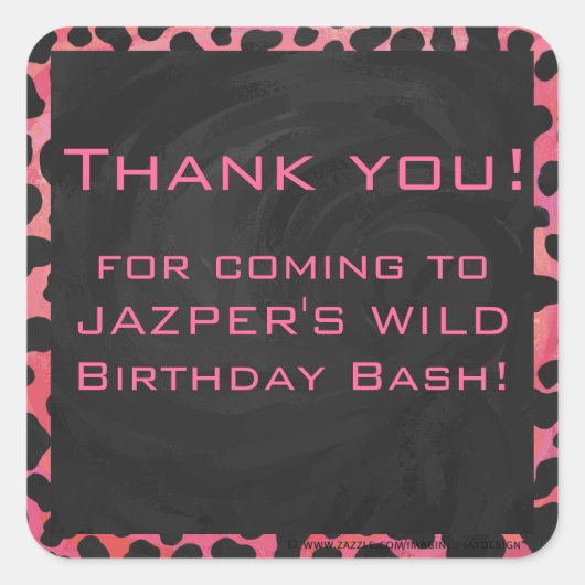 Monogram Dalmatian Black en Red Vierkante Sticker (Voorkant)