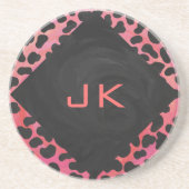 Monogram Dalmatian Black en Red Zandsteen Onderzetter (Voorkant)