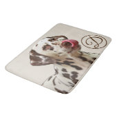 Monogram Dalmatian Dog Tan Brown Elegant Badmat (Gekanteld)