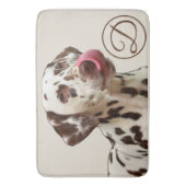 Monogram Dalmatian Dog Tan Brown Elegant Badmat (Voorkant Verticaal)