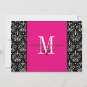 Monogram damascenering hete roze save-the-date save the date (Achterkant)