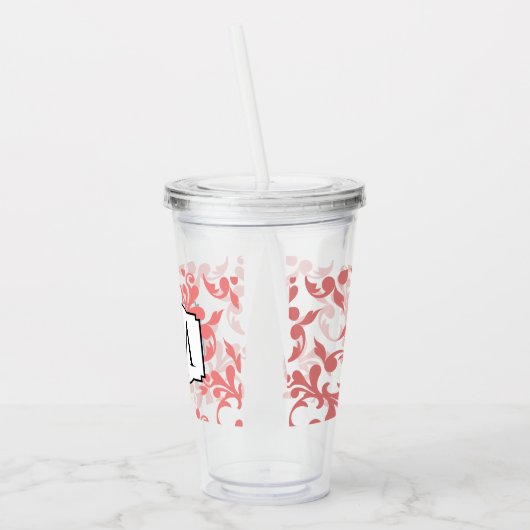 Monogram Damask Acryl Drinkbeker (Links)