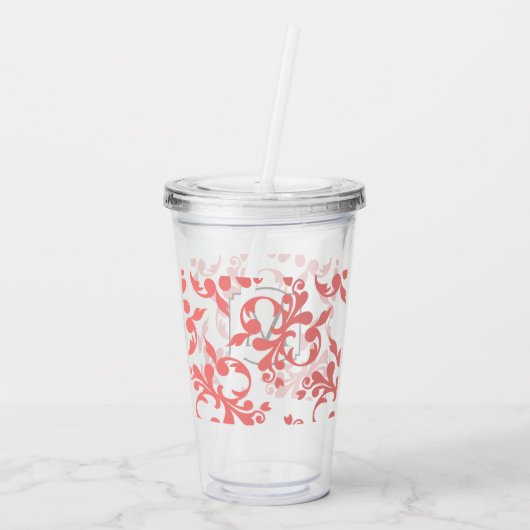Monogram Damask Acryl Drinkbeker (Achterkant)