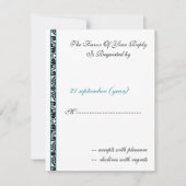 monogram damask aqua rsvp cards (Achterkant)