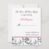 Monogram damask bruiloft R.S.V.P RSVP Kaartje (Achterkant)