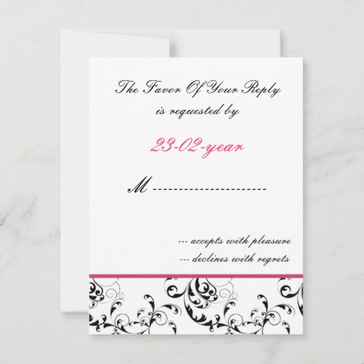 Monogram damask bruiloft R.S.V.P RSVP Kaartje (Achterkant)