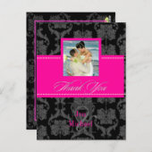 Monogram Damask, dank u foto briefkaarten, Briefkaart (Voorkant / Achterkant)