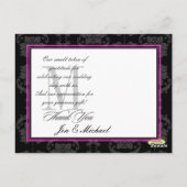 Monogram Damask, dank u foto briefkaarten, Briefkaart (Achterkant)