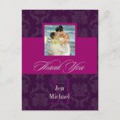 Monogram Damask, dank u foto briefkaarten, Briefkaart (Voorkant)