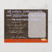 Monogram Damask, dank u foto briefkaarten, Briefkaart (Achterkant)