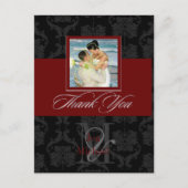 Monogram Damask, Dank u Foto DIY Kleuren Briefkaart (Voorkant)