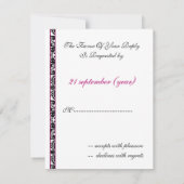 monogram damask fuchsia rsvp cards (Achterkant)