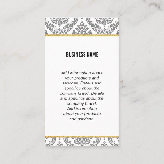 Monogram Damask Haarstylist Visitekaartje (Achterkant)