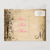 Monogram Damask Heart Tree Save the Date Cards Aankondigingskaart (Achterkant)