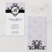 Monogram Damask (Lavender) Visitekaartje (Voorkant / Achterkant)