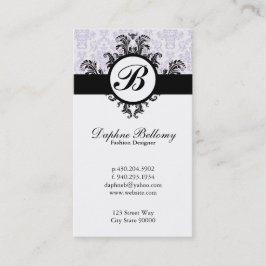 Monogram Damask (Lavender) Visitekaartje