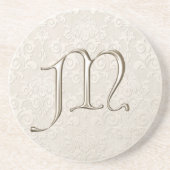 Monogram Damask onderzetters - letter M (Voorkant)