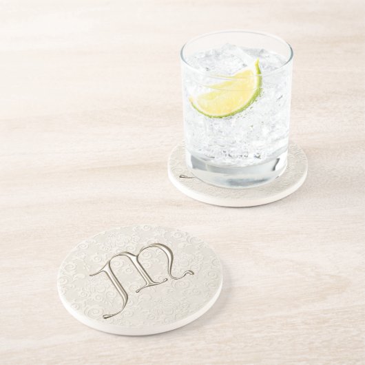 Monogram Damask onderzetters - letter M (Zijkant)