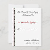 Monogram Damask Red RSVP-kaarten RSVP Kaartje (Achterkant)