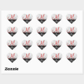 Monogram Damask Trouwgunst Stickers Rood (Vel)