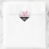Monogram Damask Trouwgunst Stickers Roze (Tas)