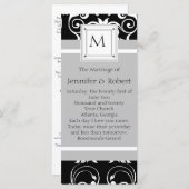 Monogram Damask Trouwprogramma Programmakaart (Voorkant / Achterkant)