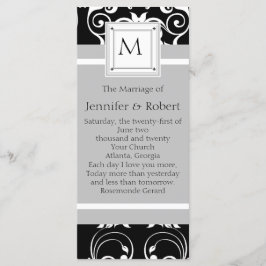 Monogram Damask Trouwprogramma Programmakaart