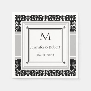 Monogram Damask Trouwservet Servet