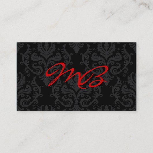 Monogram Damask Visitekaartje (Voorkant)