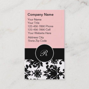 Monogram Damask Visitekaartjes