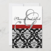 Monogram Damask Weddenschap 5 x 7 inch Kaart (Voorkant)