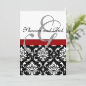 Monogram Damask Weddenschap 5 x 7 inch Kaart (Staand voorkant)
