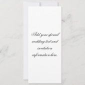 Monogram Damask Wedding Invitation Red & Black Kaart (Achterkant)