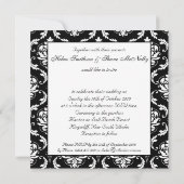 Monogram Damask Wedding-uitnodiging Kaart (Achterkant)