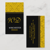 Monogram Damasontwerp-Visitekaartje Visitekaartje (Voorkant / Achterkant)