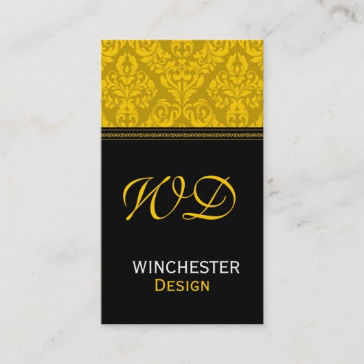 Monogram Damasontwerp-Visitekaartje Visitekaartje (Voorkant)