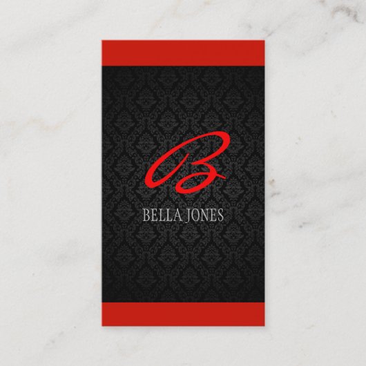 Monogram Damasontwerp-Visitekaartje Visitekaartje (Voorkant)